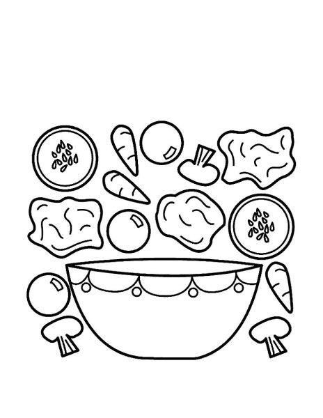 Фруктовый салат раскраска