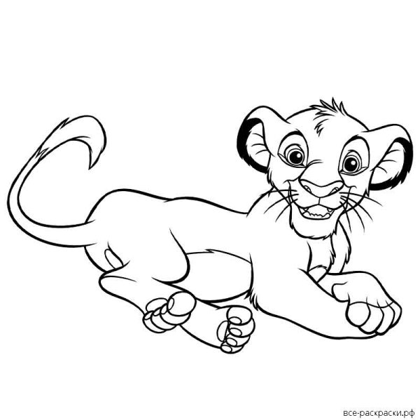 Львенок и черепаха разукрашка