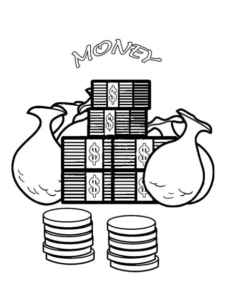 Раскраска деньги