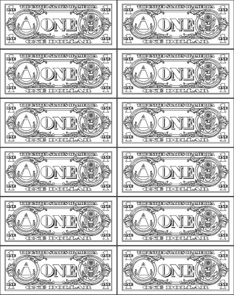 Раскраска деньги