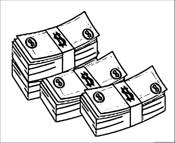 Раскраска деньги для детей