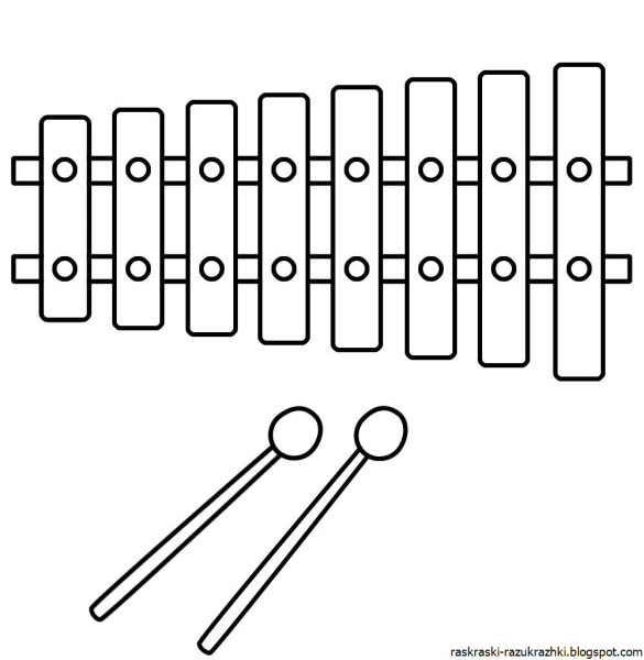 Раскраски муз инструментов для детей