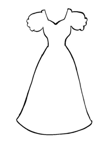 Платье раскраска для детей
