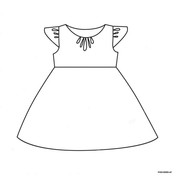 Платье раскраска для детей