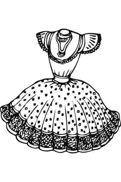 Раскраска платье маленькое