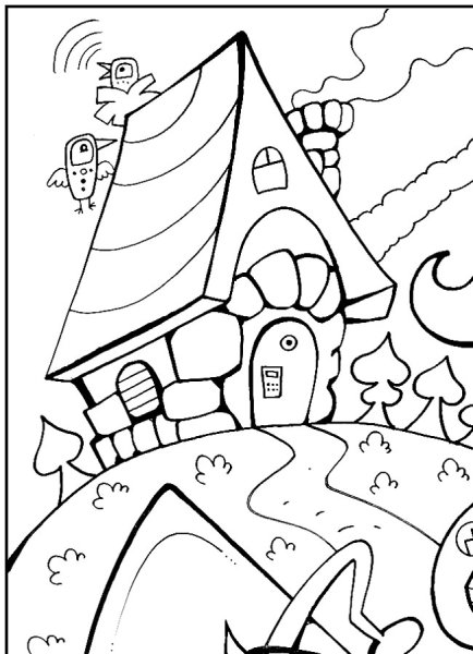 Раскраска сказочный город для детей