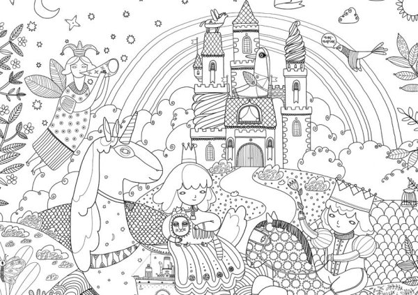 Раскраска замок принцессы