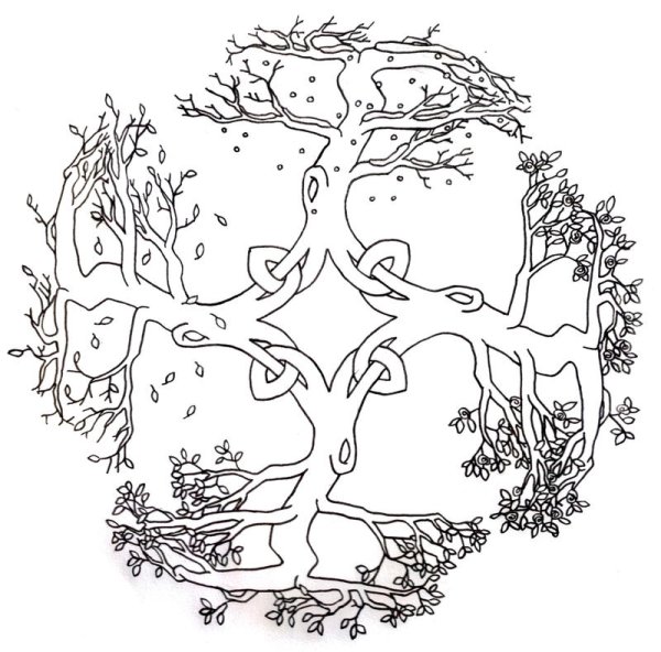 Раскраска антистресс дерево