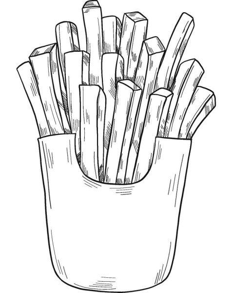 Раскраска картошка фри