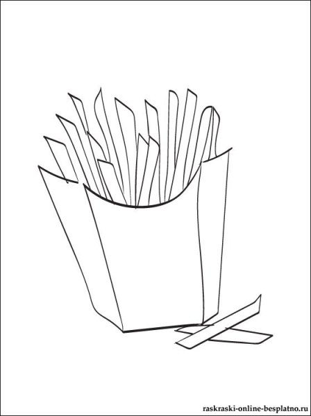 Раскраска картошка фри