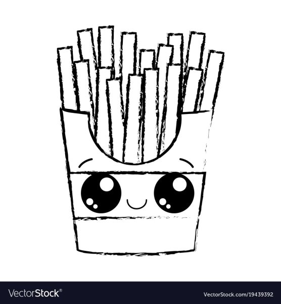 Раскраска картошка фри