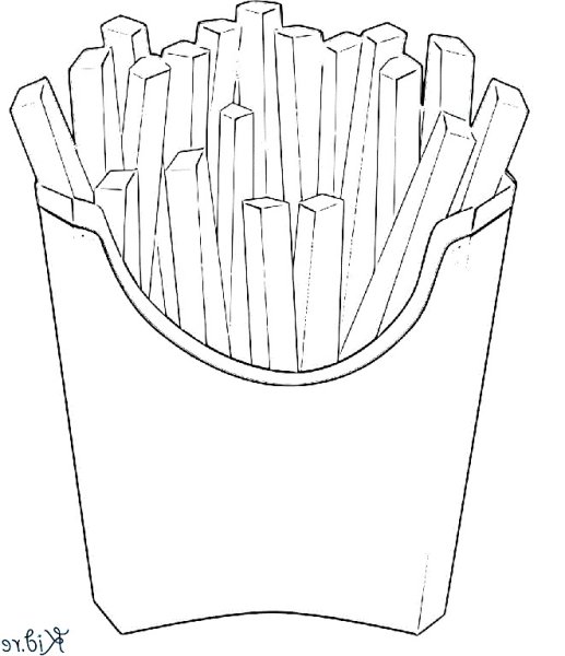 Картофель фри раскраска для детей