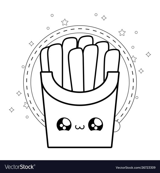 Картошка фри раскраска для детей