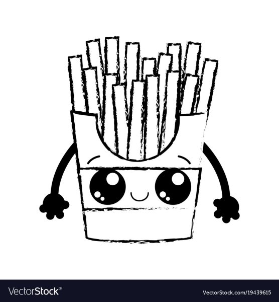 Раскраска картошка фри
