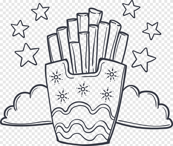 Раскраска для девочек картошка фри