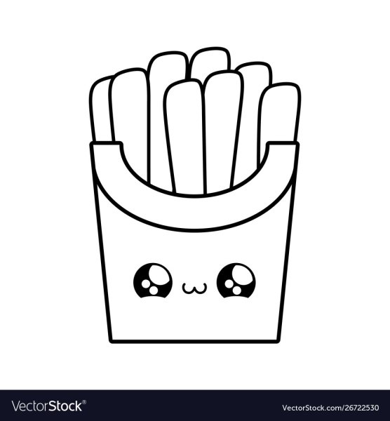 Картофель фри раскраска для детей