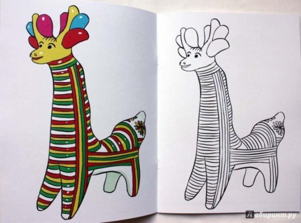 Филимоновская игрушка петух контур