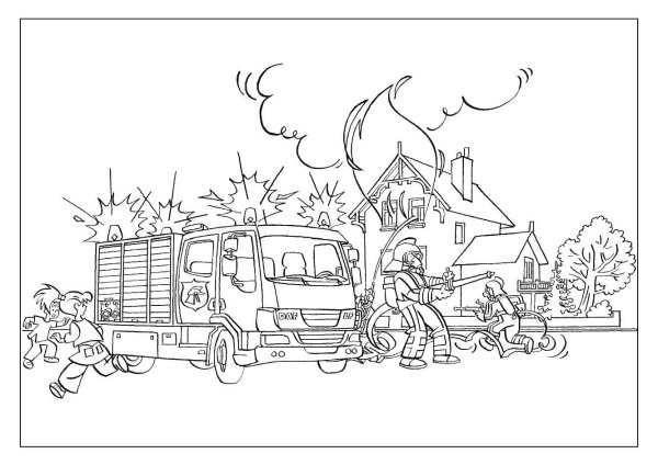 Пожарник раскраска