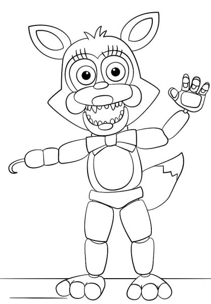 Раскраски Фокси из 5 ночей с Фредди