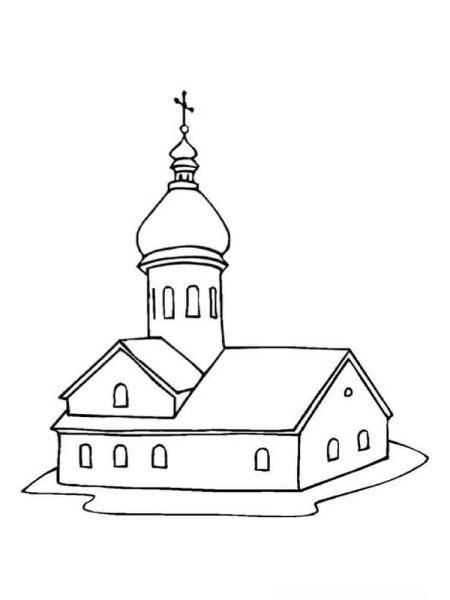 Церковь раскраска