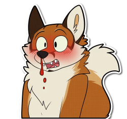 Фурри лиса стикер