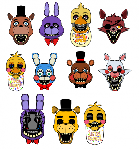 ФНАФ наклейки для срисовки