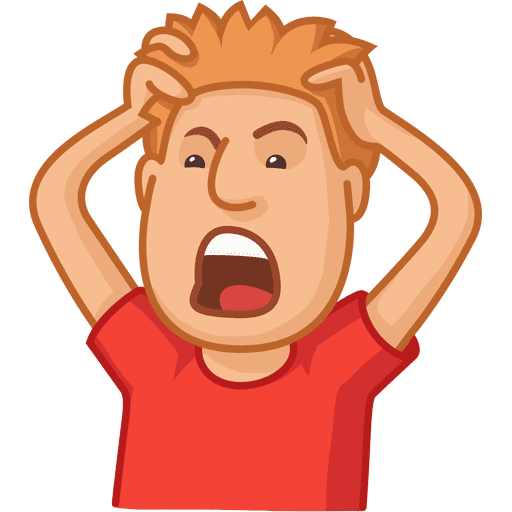 Мультяшный человек в шоке