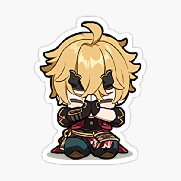 Альбедо Чиби Стикеры Геншин Импакт