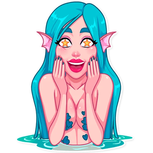 Стикеры телеграмм Русалочка