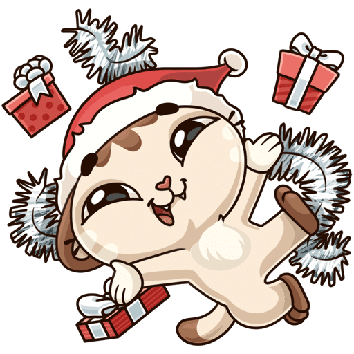 Стикеры ВК новогодний олень