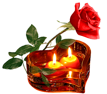 Свеча памяти и цветы