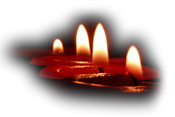 Траурная свеча на белом фоне