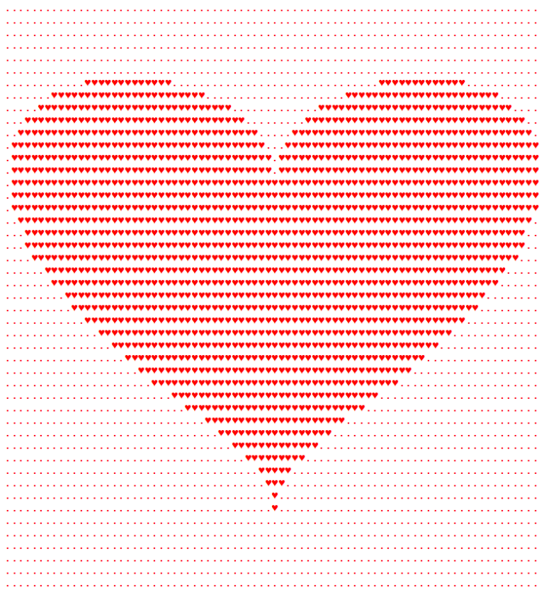 Картинка из символов скопировать. Символ сердца. Сердце из символов. Сердце из смайликов. Сердце из точек.