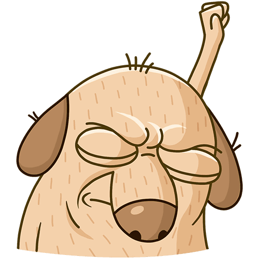 Стикер собака ВК Дигги