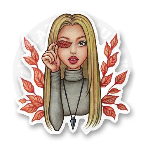Стикеры девочки осень