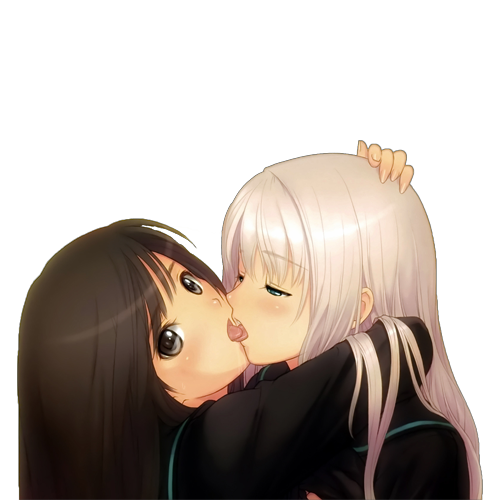 Аниме тян Юри поцелуй