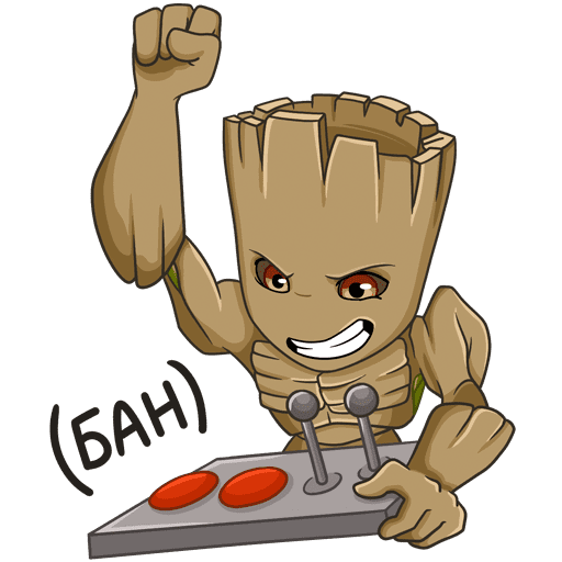 Стикеры ракета и Грут ВК