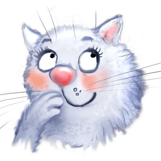 Стикеры синий кот