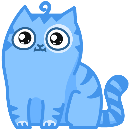 Кот анимированный голубой