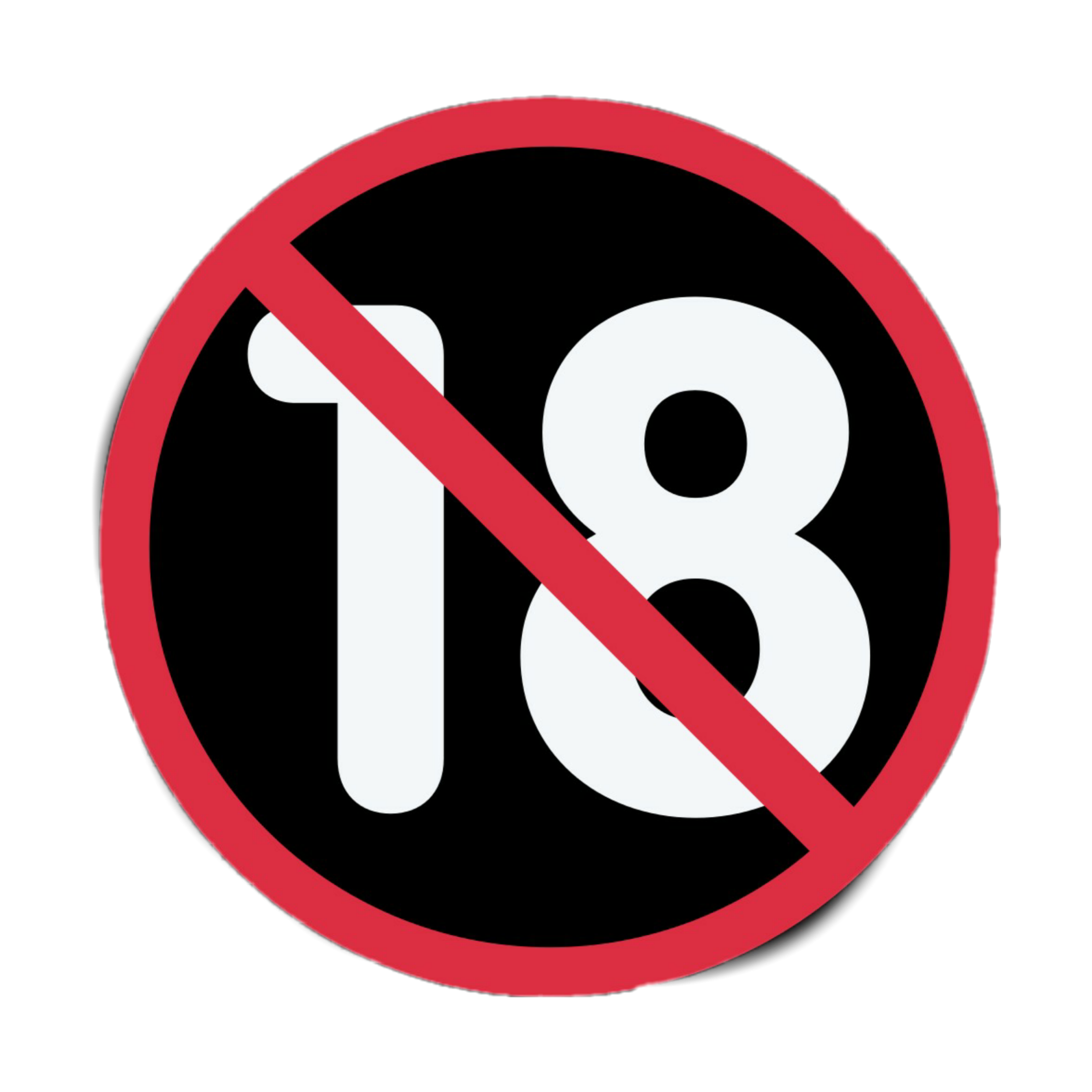 18 icon. 18 Значок. Знак 18 перечеркнут. 18 Запрет. 18 Значок зачёркнуто.