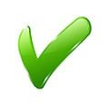 Зеленая галочка на прозрачном фоне