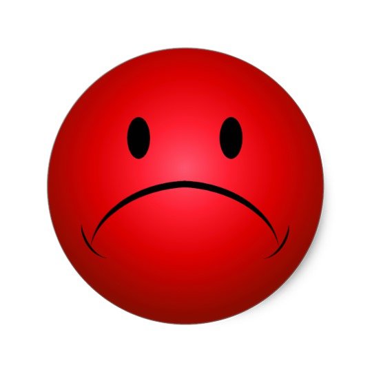 Веселый смайлик красный