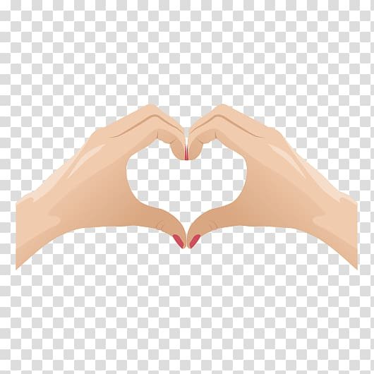 Сердце из рук на прозрачном фоне