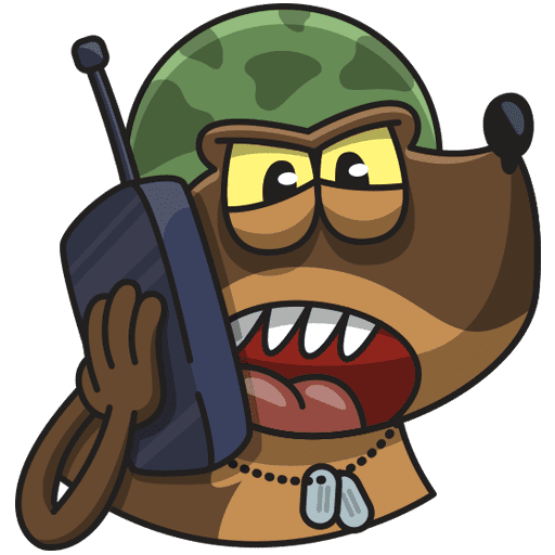 Стикеры ВК сержант пес