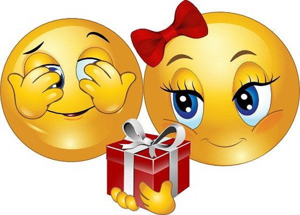 Смайлик с букетом цветов