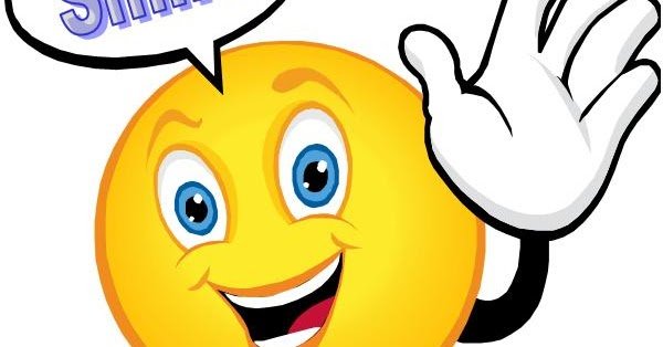 Смайлик привет на белом фоне