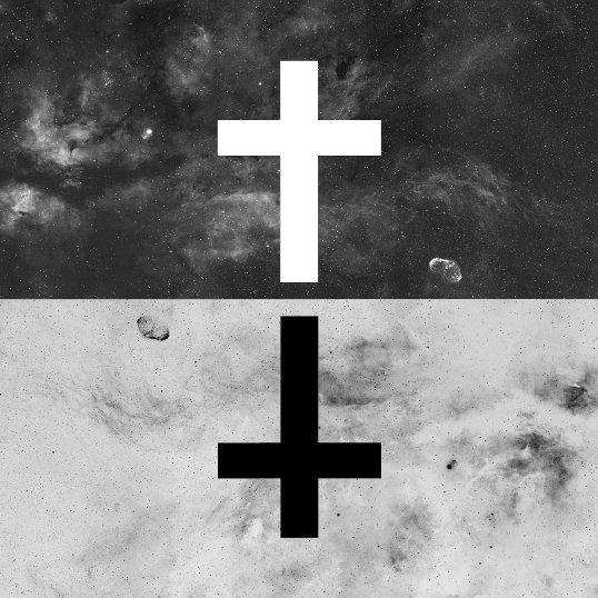 Перевёрнутый белый крест