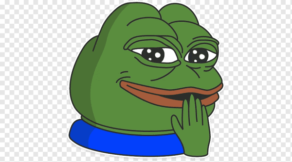 Жабка Пепе улыбается
