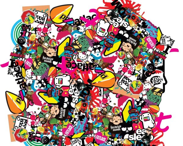 Много наклеек