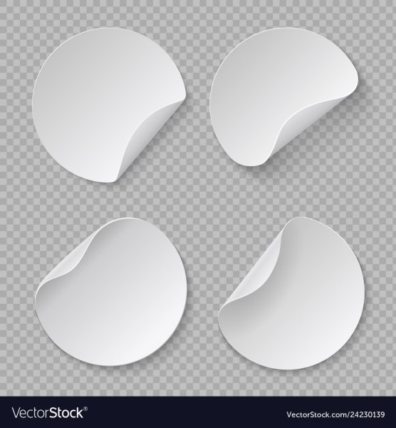 Белый круглый стикер